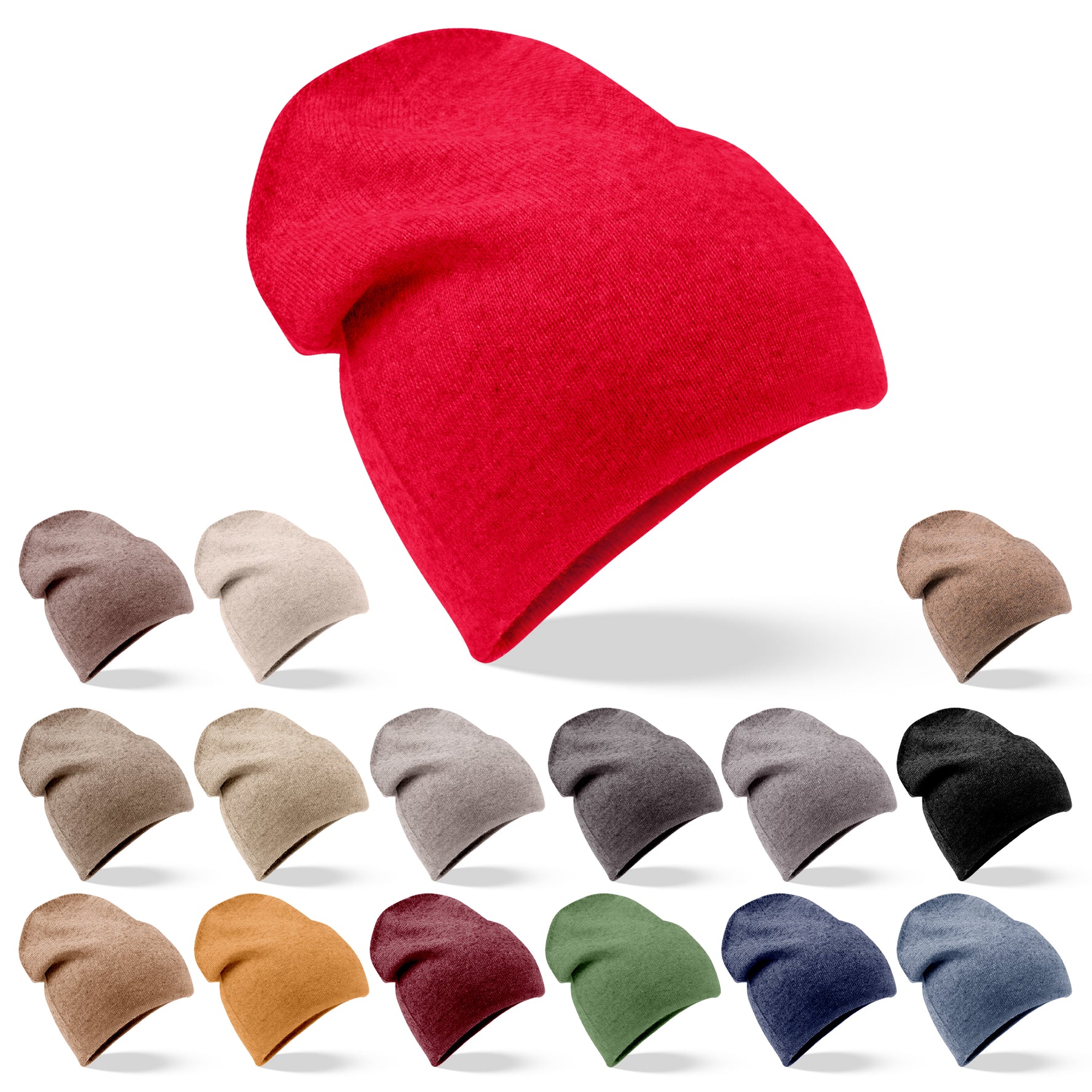 Bonnet bonnet cachemire lisse rouge
