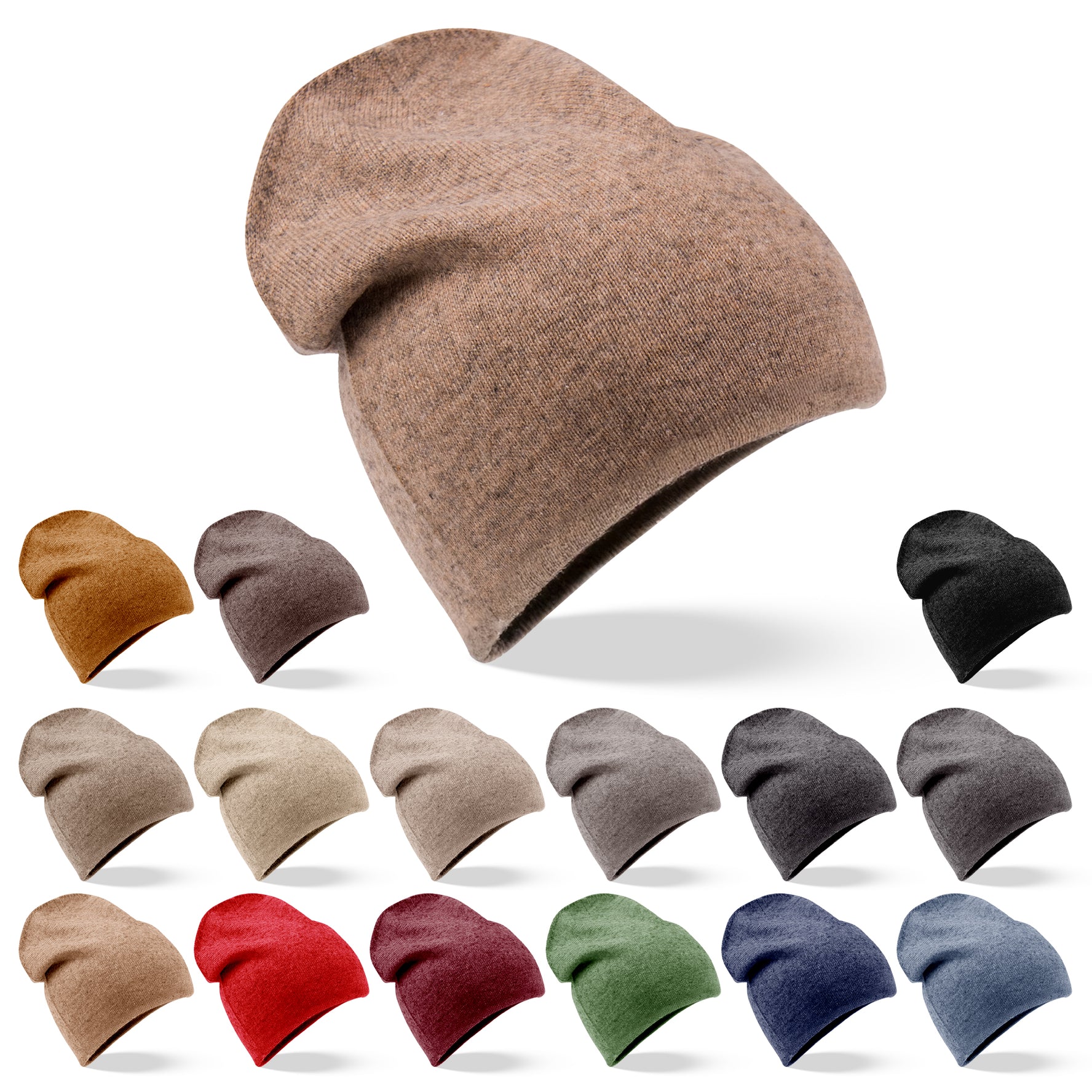 Bonnet bonnet cachemire lisse marron
