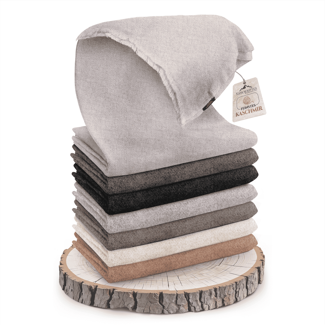 Couverture cachemire gris uni