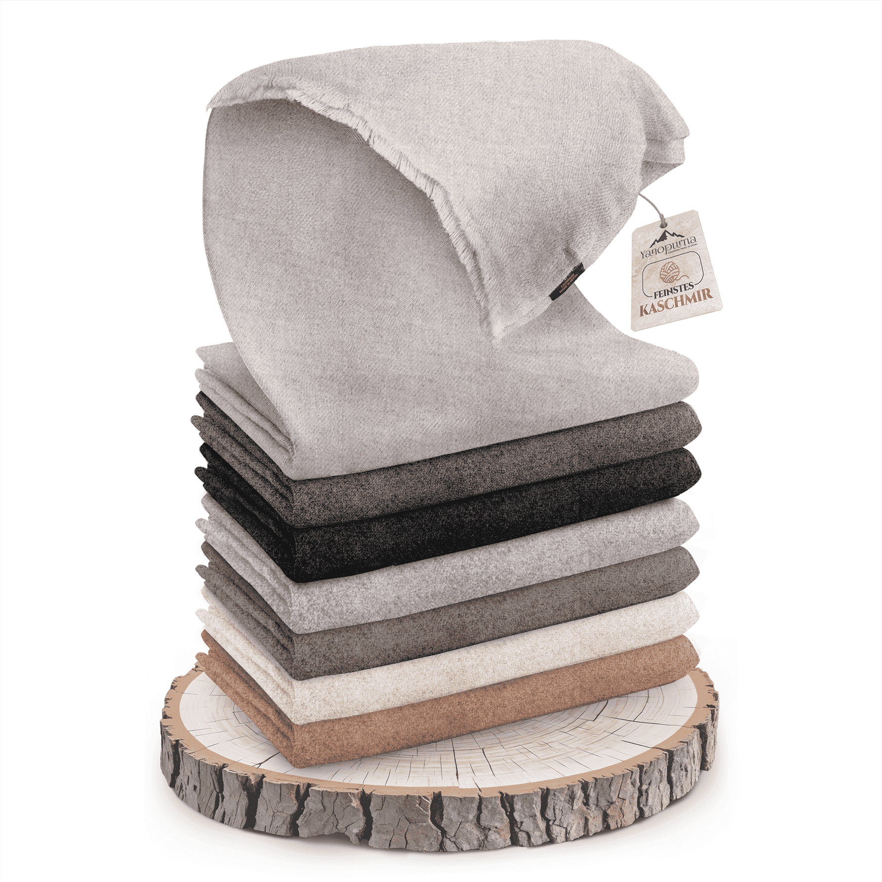 Couverture cachemire gris uni