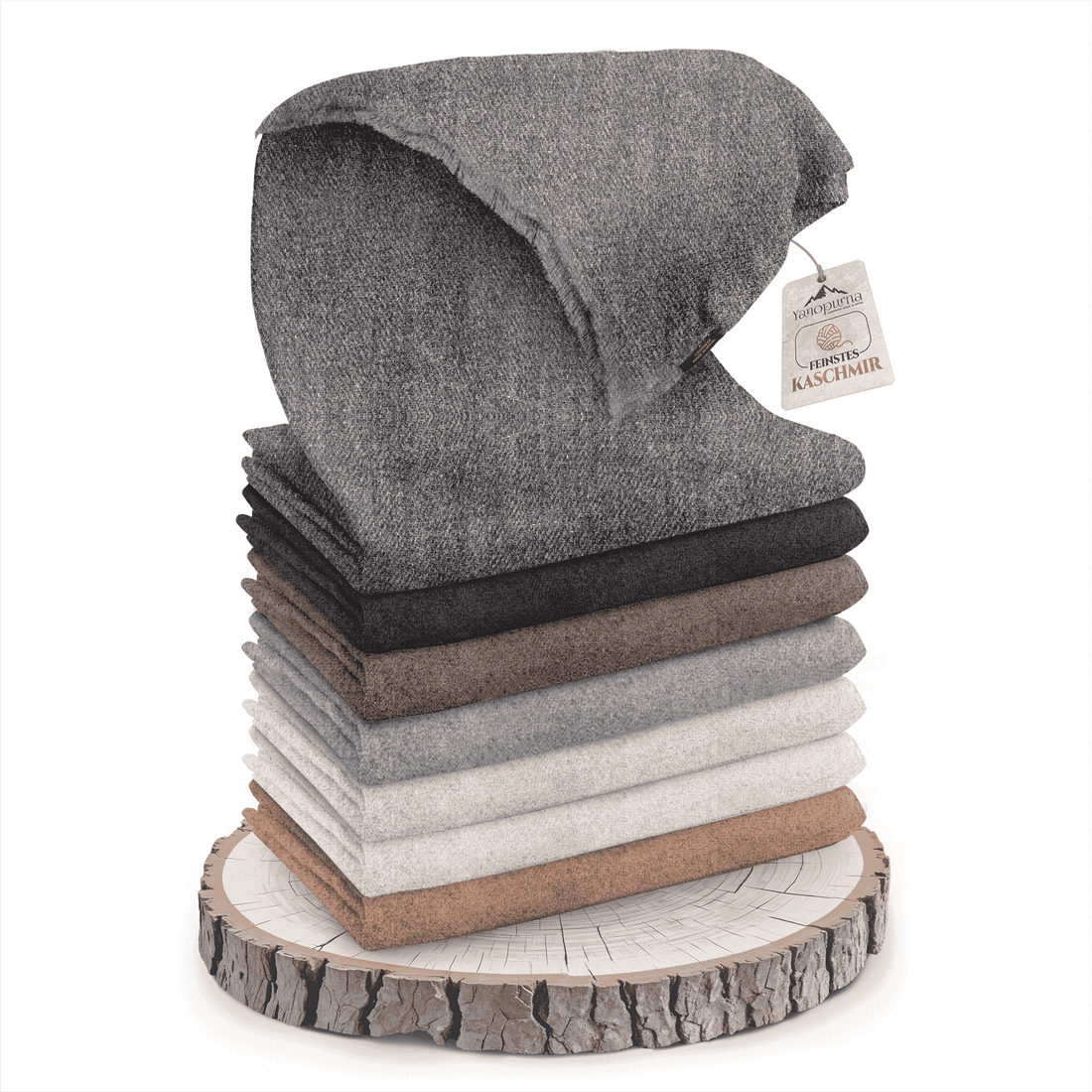 Couverture cachemire gris foncé uni