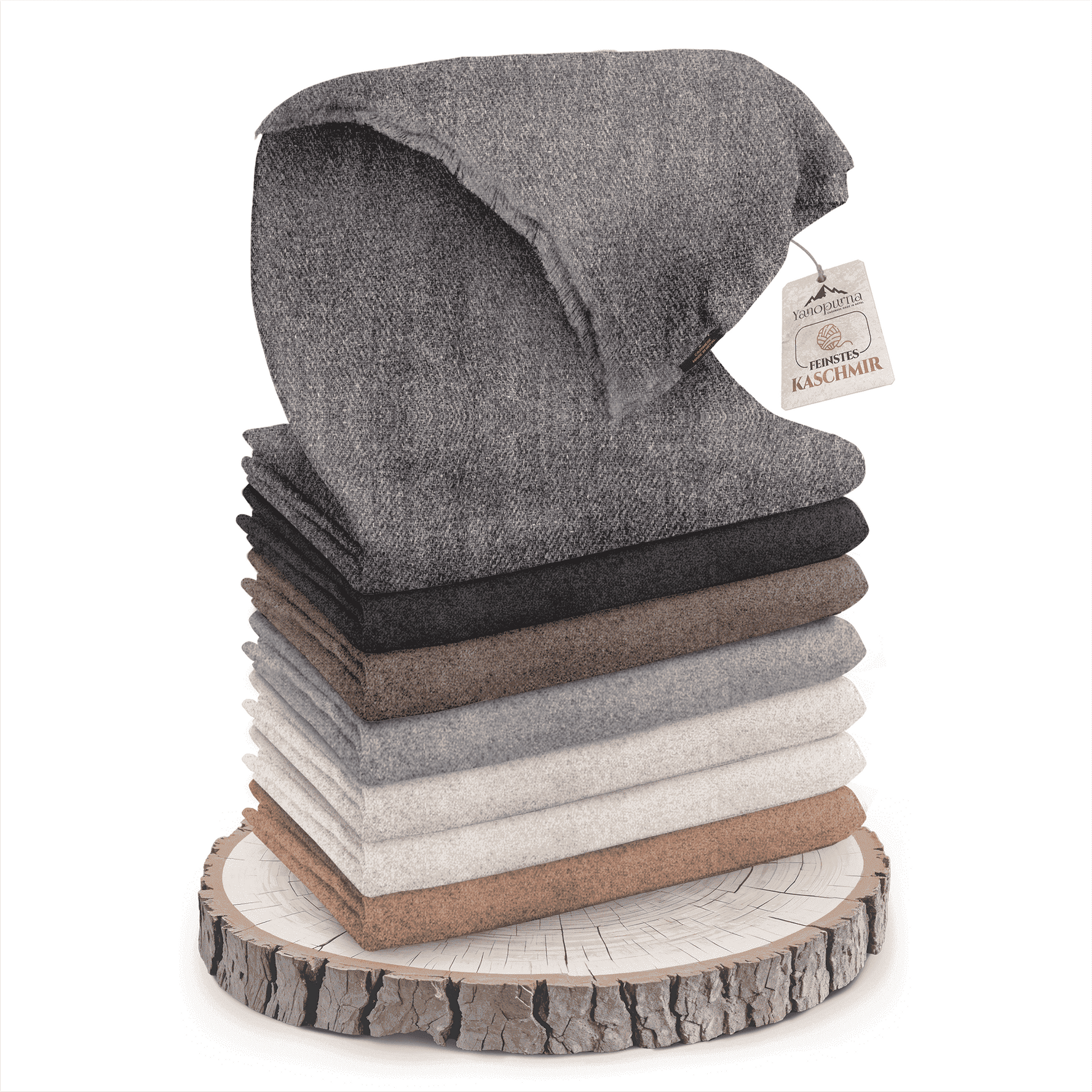 Couverture cachemire gris foncé uni