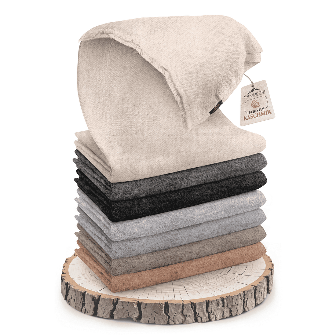 Couverture cachemire blanc gris monochrome