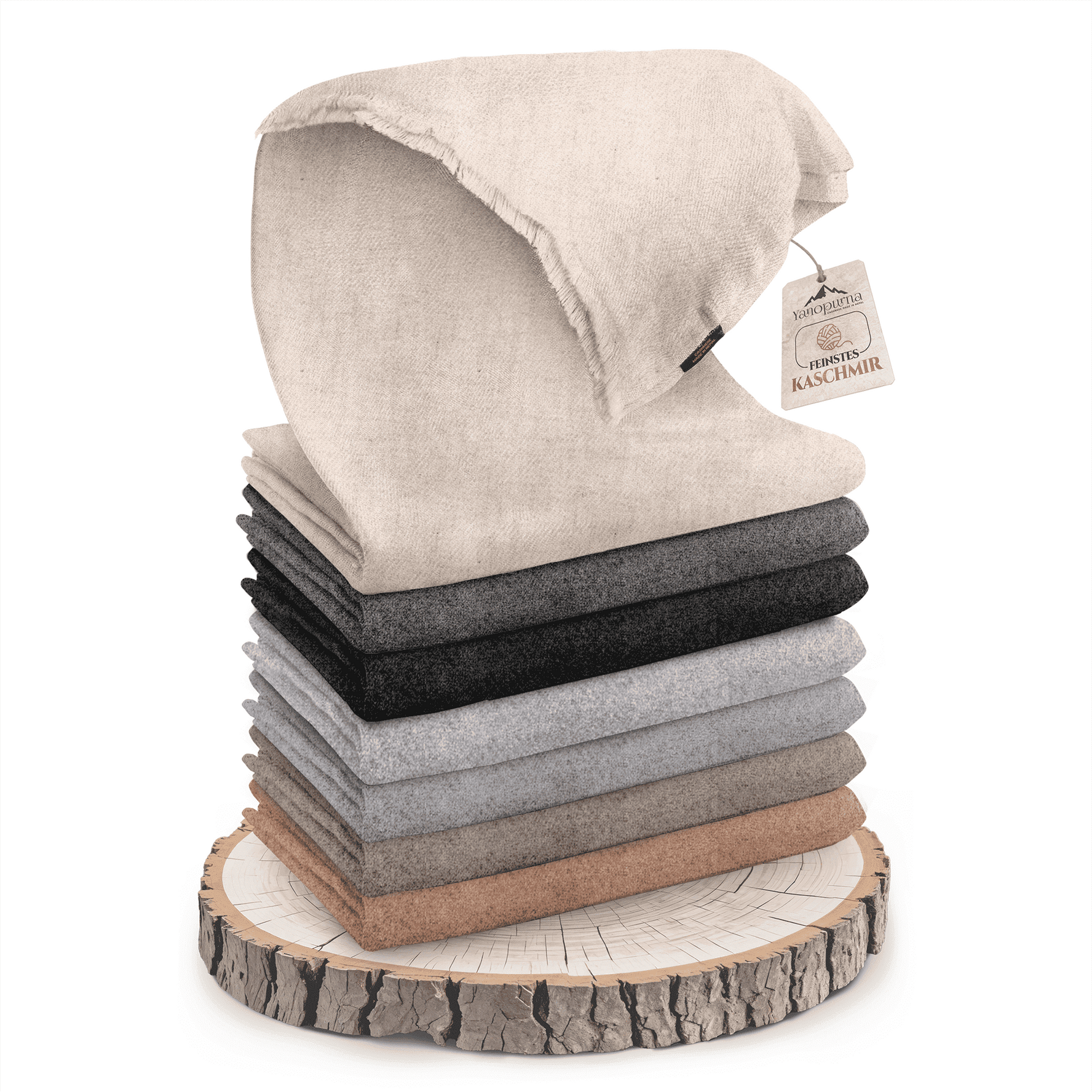 Couverture cachemire blanc gris monochrome