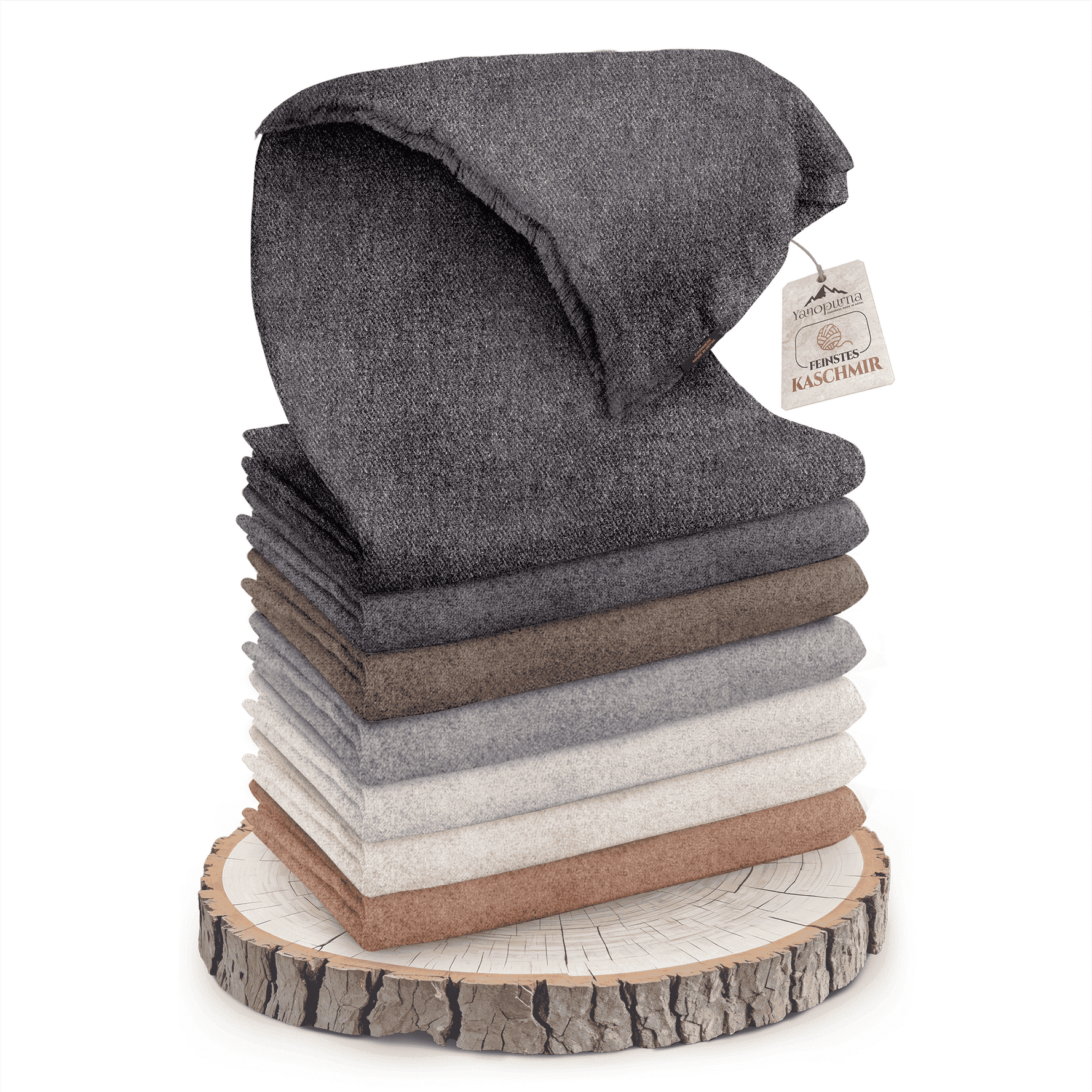 Couverture cachemire noir gris monochrome