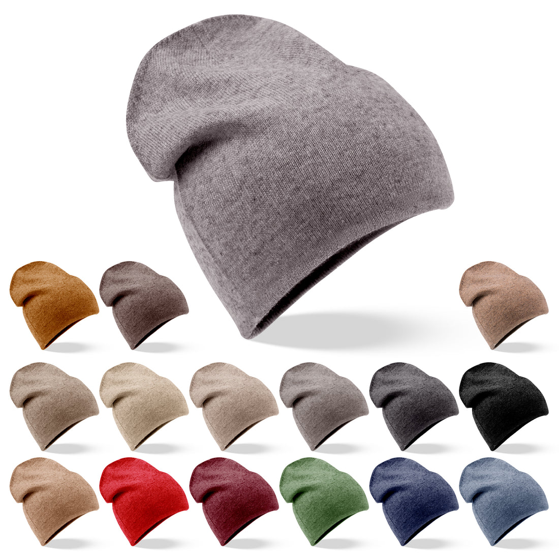 Bonnet bonnet cachemire lisse gris