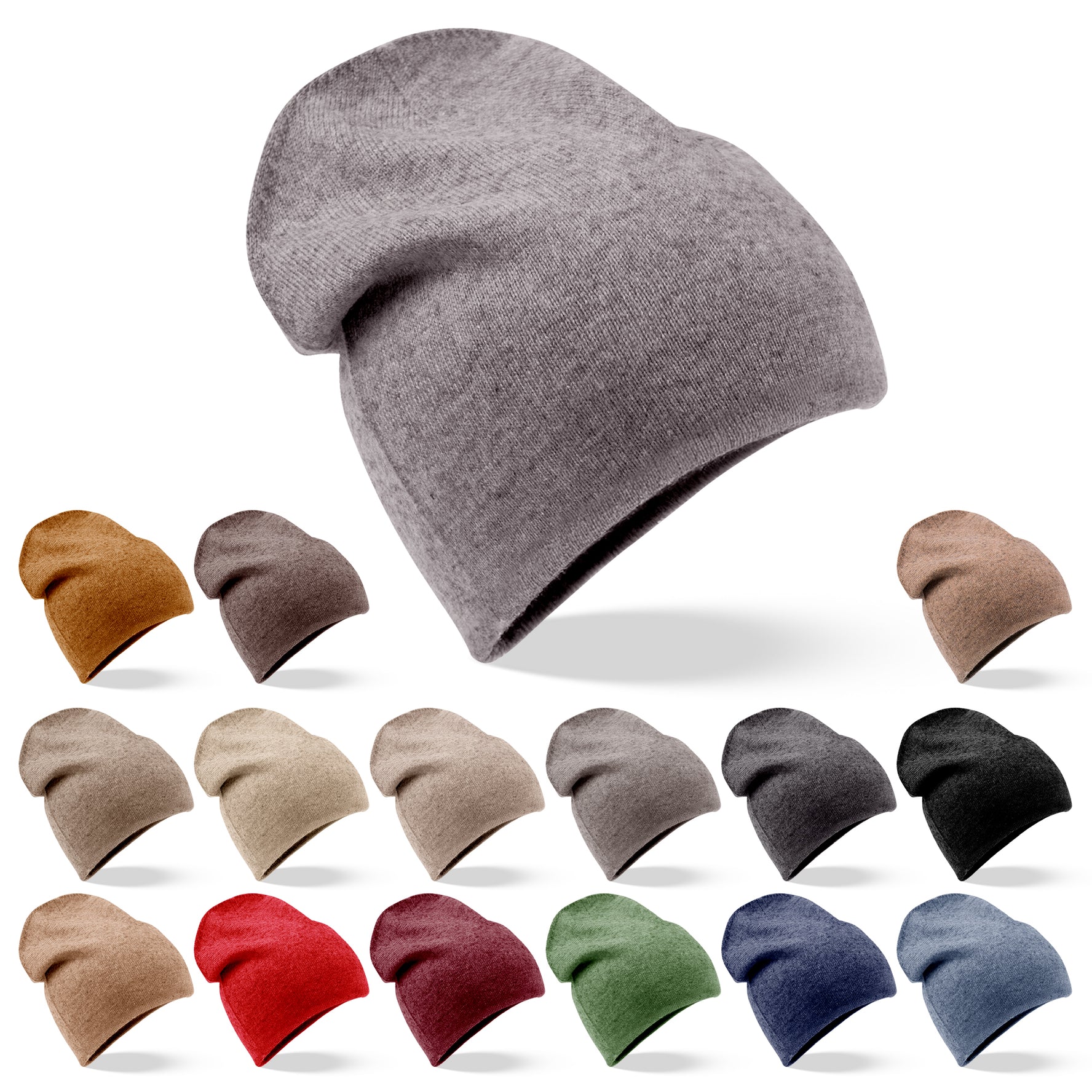 Bonnet bonnet cachemire lisse gris
