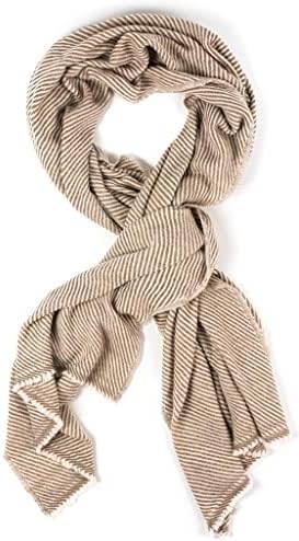 Écharpe en cachemire marron à motif rayé