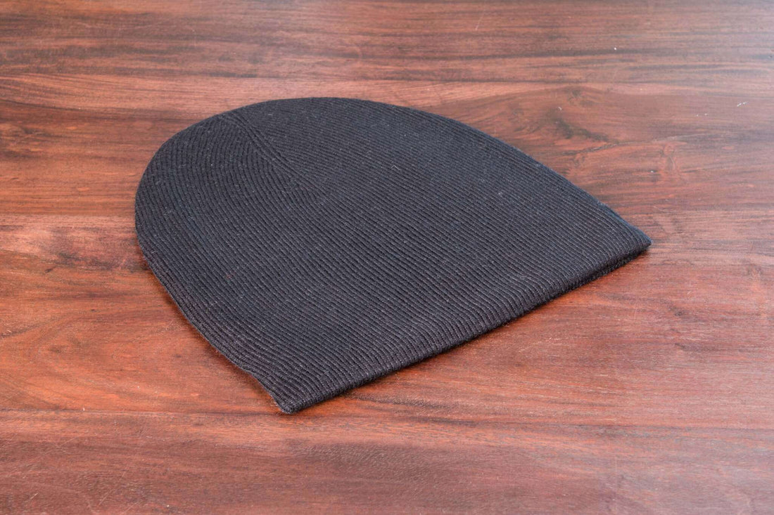 Kaschmirmütze Beanie leicht gerippt schwarz