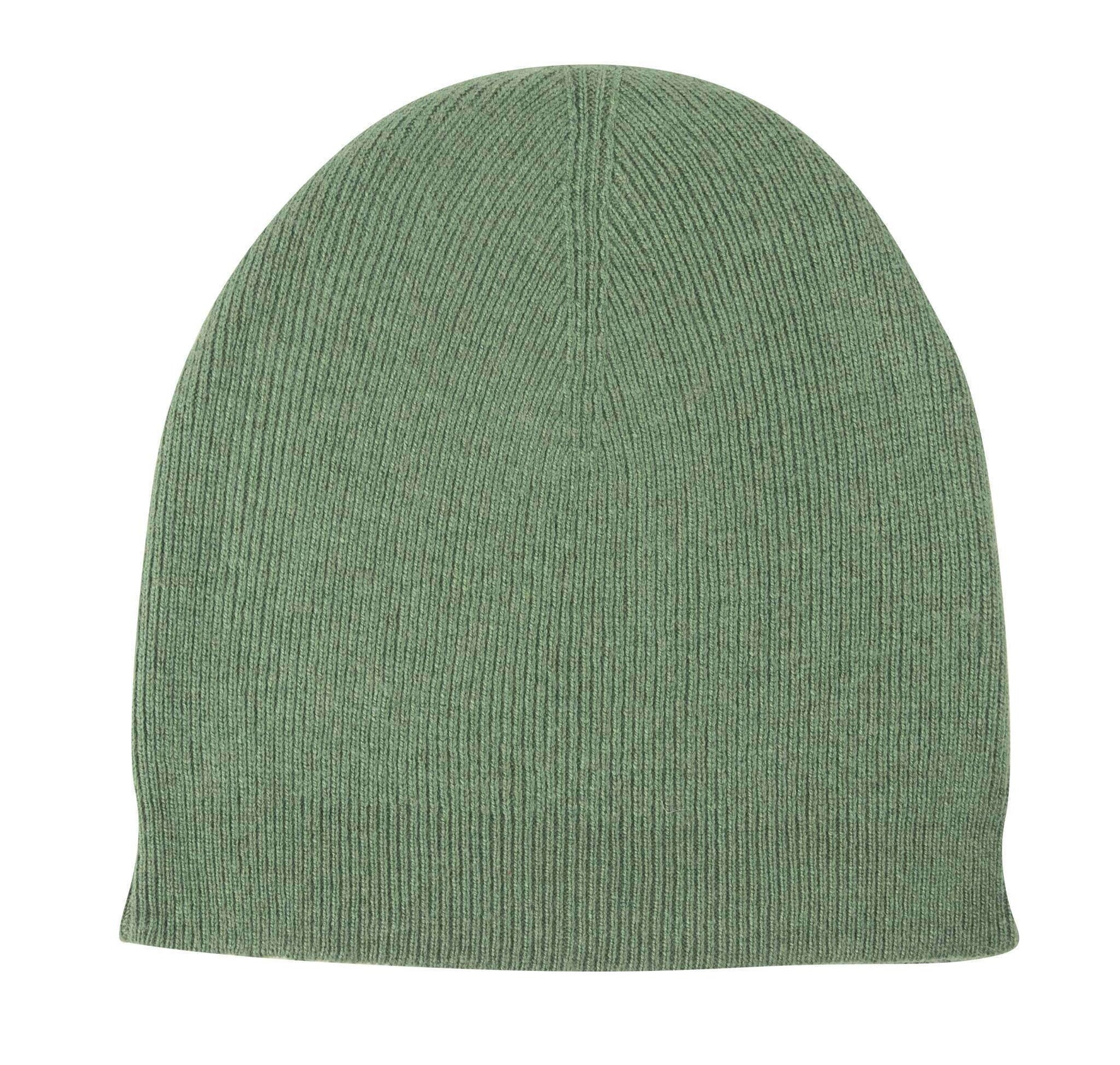 Kaschmirmütze Beanie leicht gerippt grün