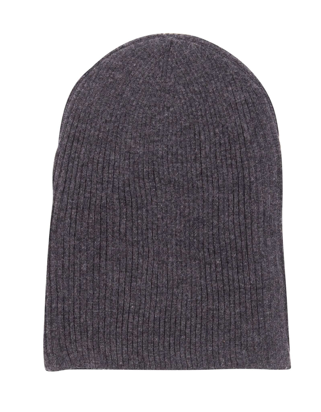 Bonnet bonnet cachemire côtelé avec revers noir gris 
