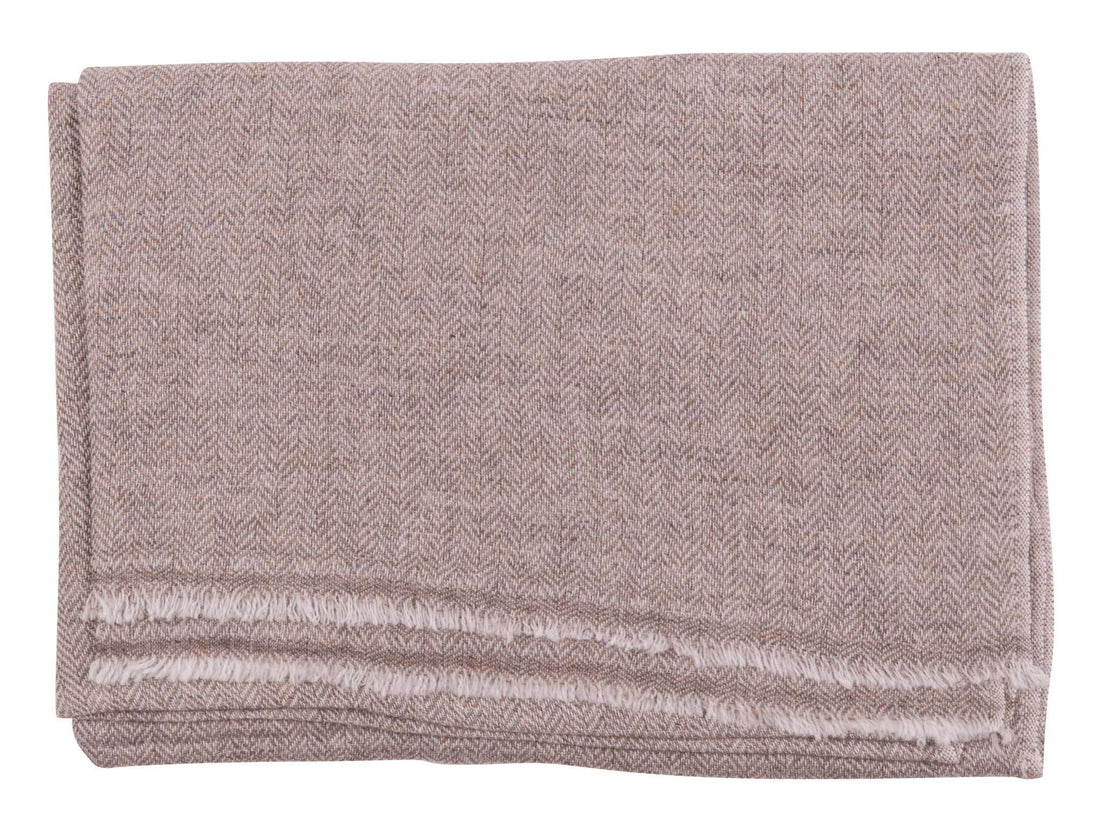 Écharpe en cachemire marron foncé à motif chevrons