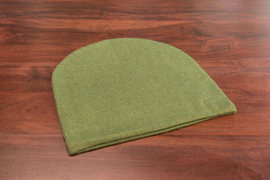 Bonnet bonnet cachemire lisse vert