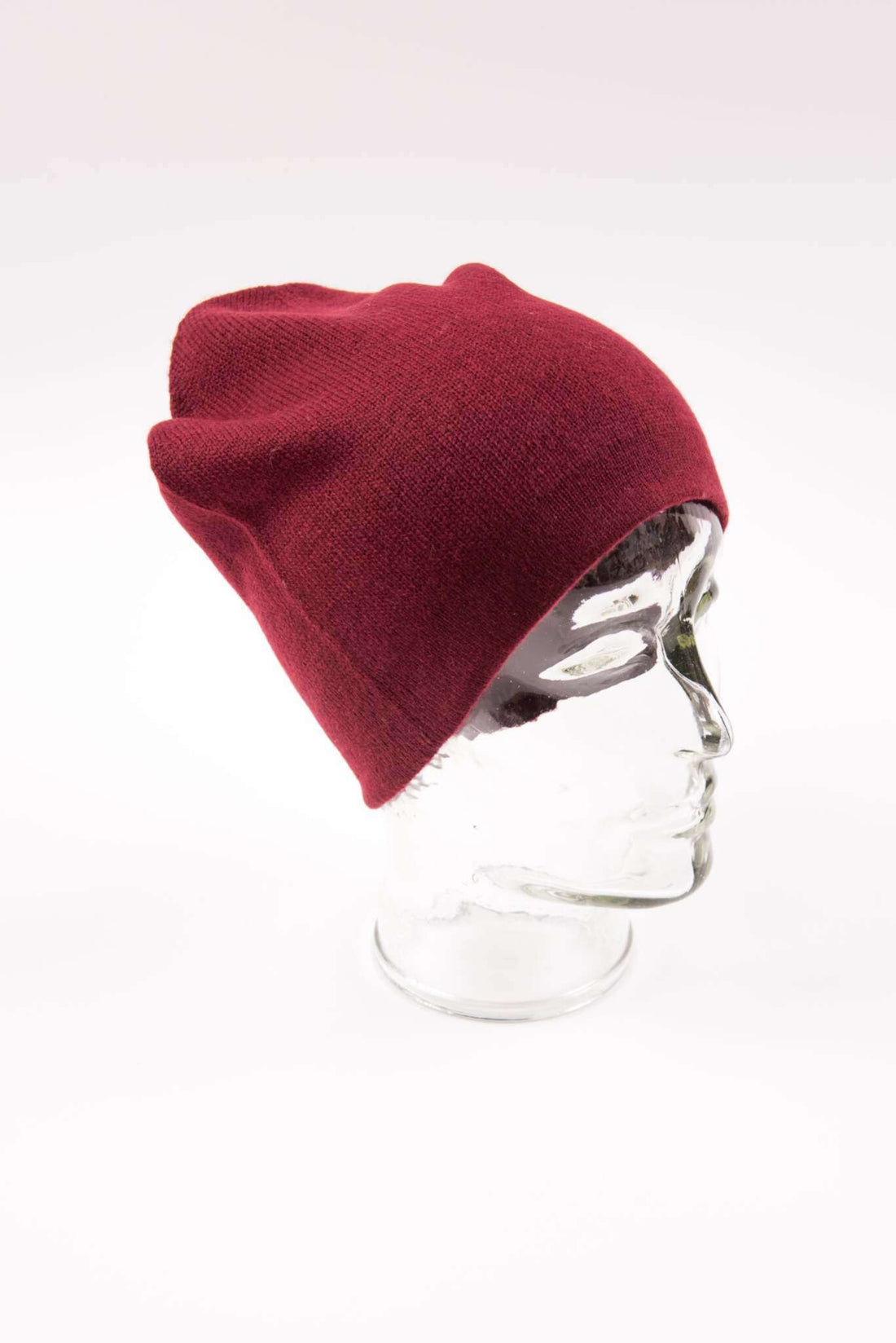 Bonnet bonnet cachemire lisse rouge foncé