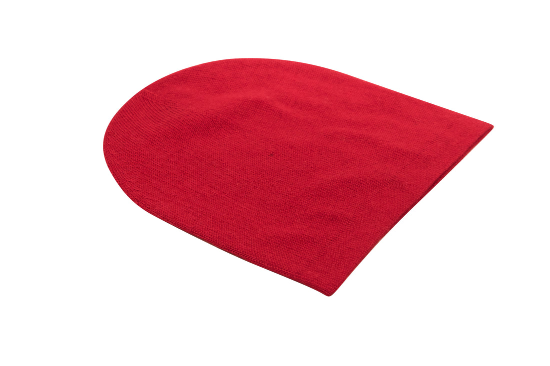 Bonnet bonnet cachemire lisse rouge