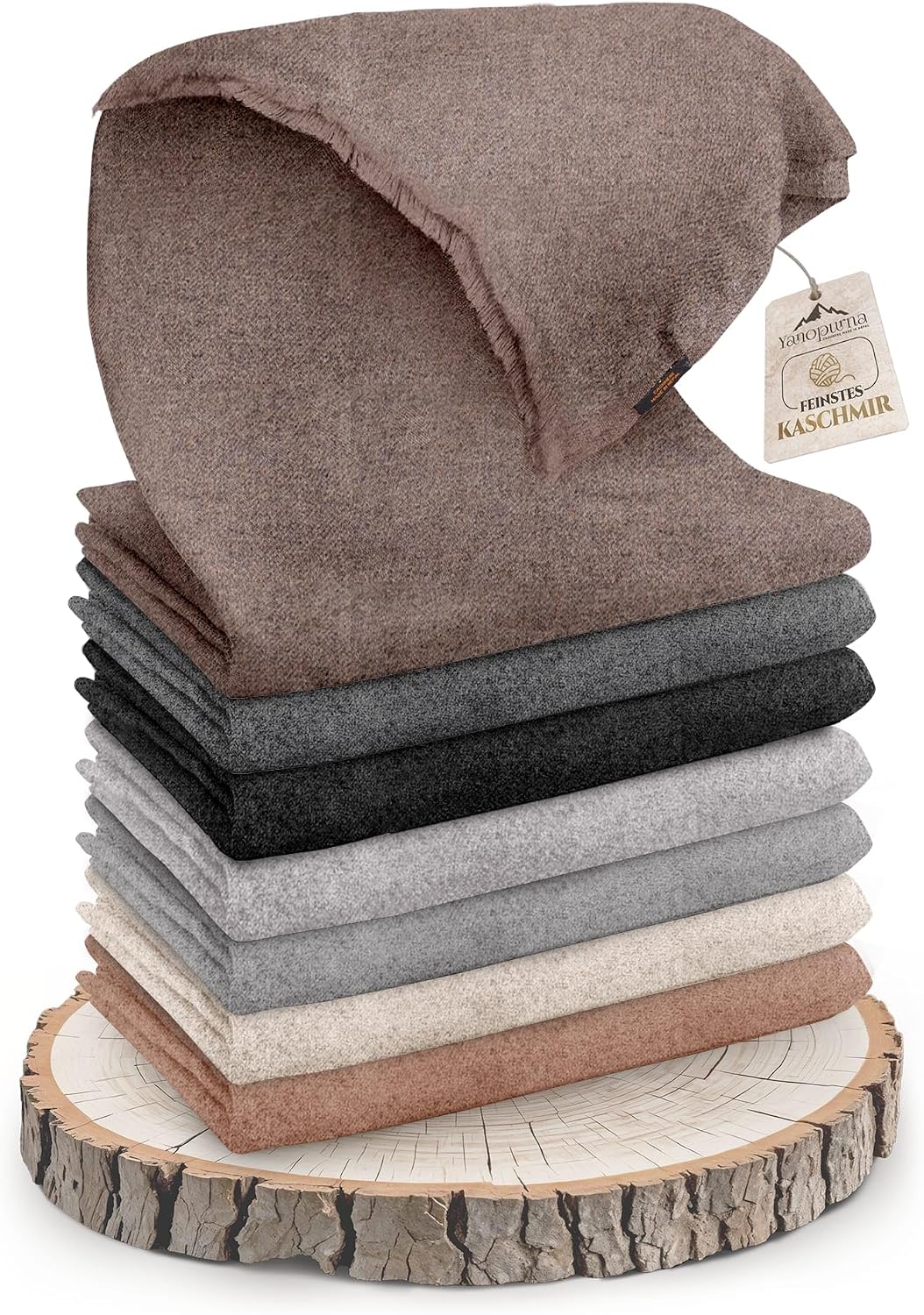 Couverture cachemire marron foncé uni