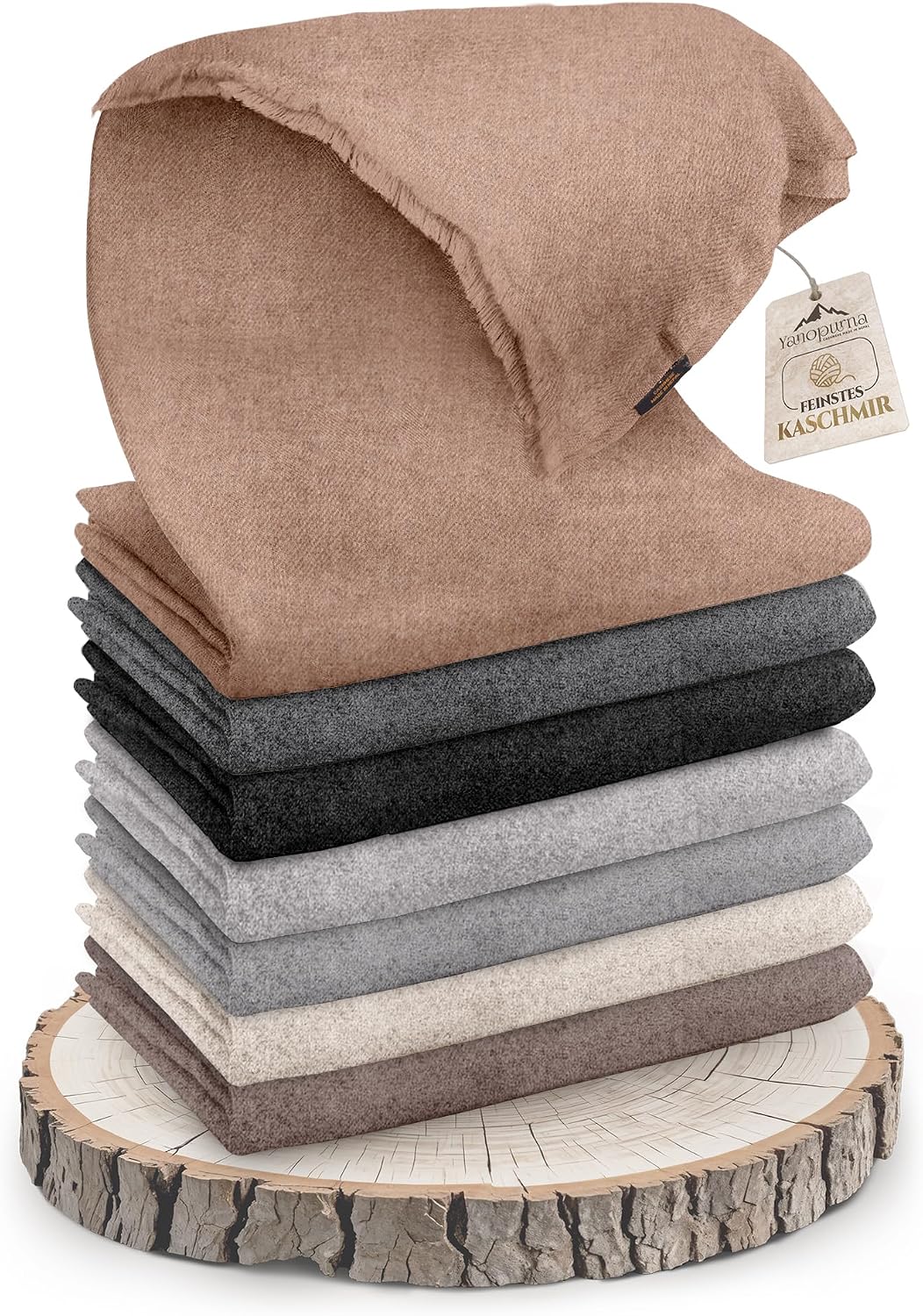 Couverture cachemire marron uni