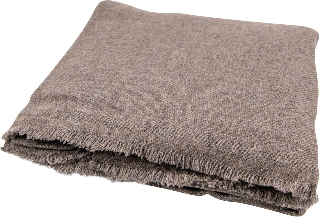 Couverture cachemire marron foncé uni
