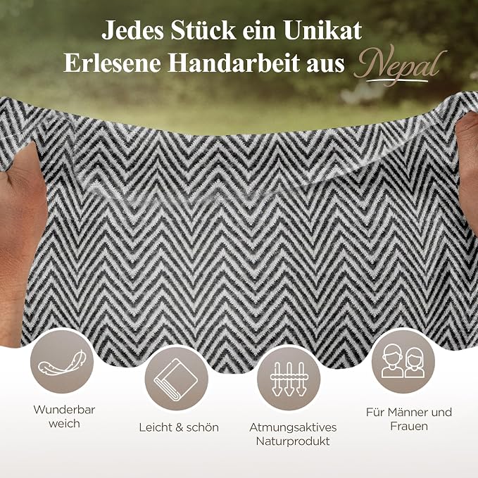 Écharpe en cachemire gris à petit motif chevrons