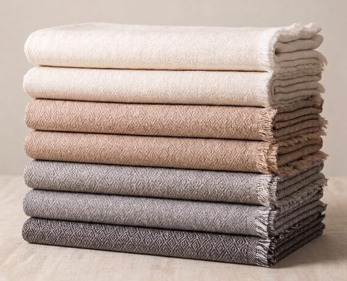 Echarpe cachemire blanc gris à carreaux