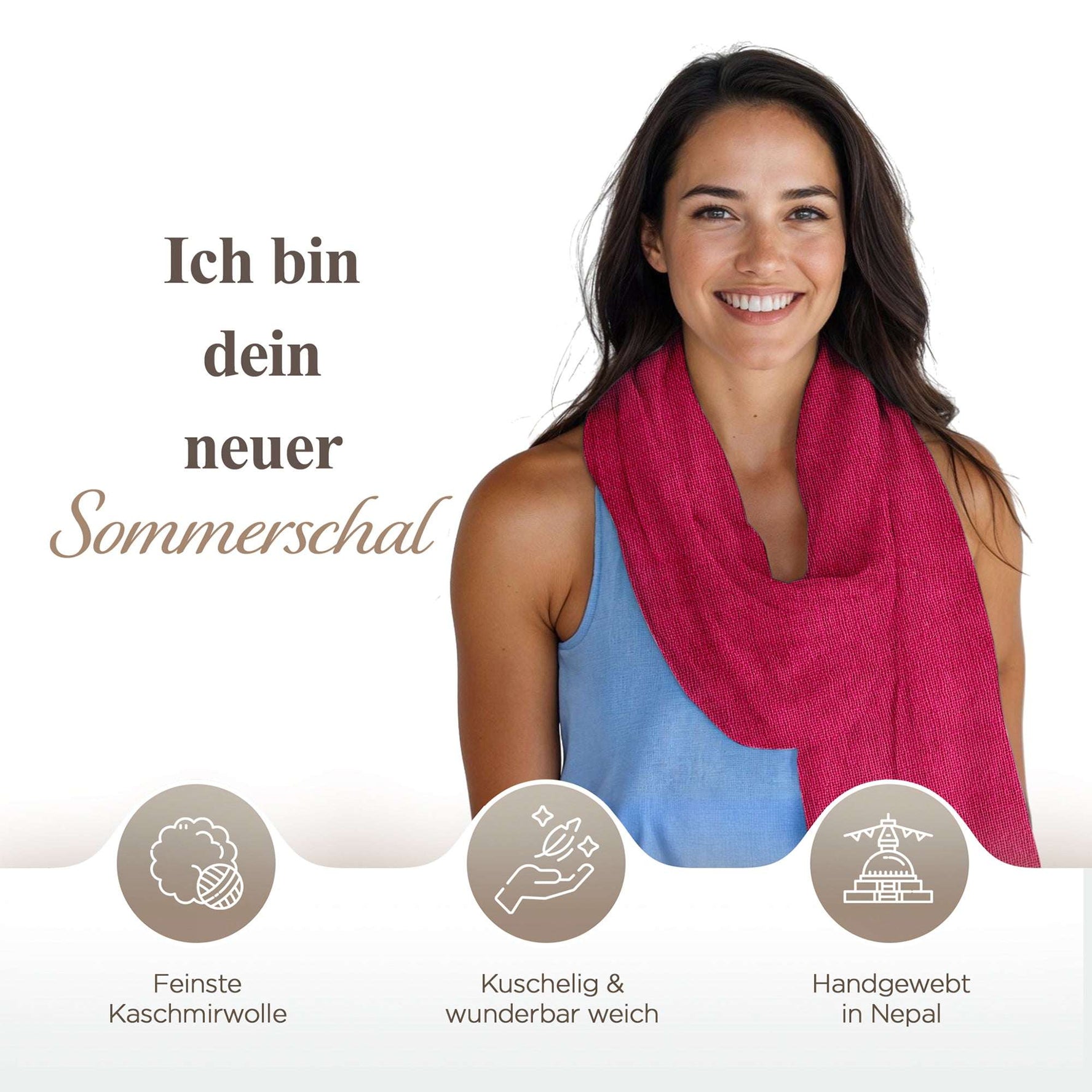 Echarpe cachemire rose uni