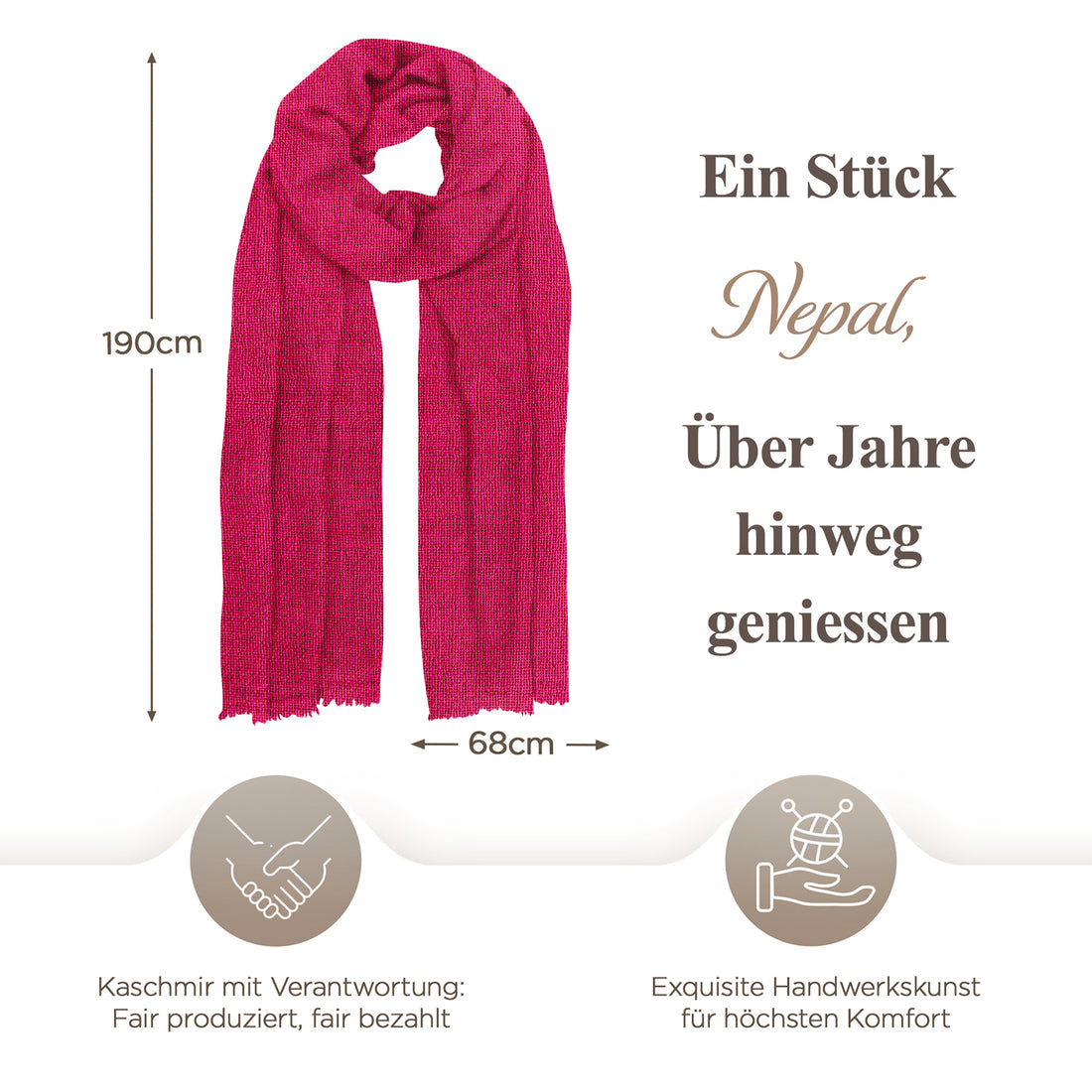 Echarpe cachemire rose uni