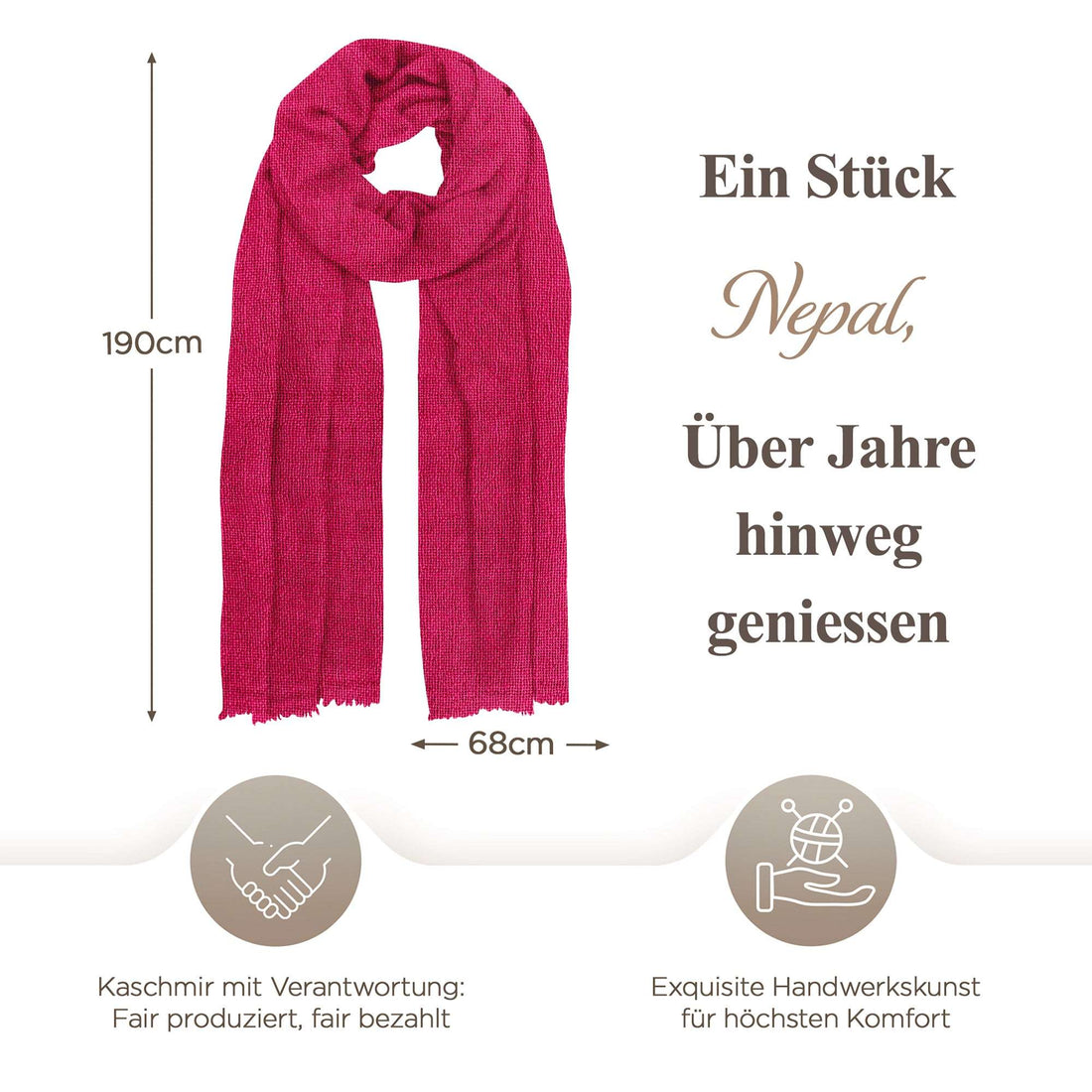 Echarpe cachemire rose uni