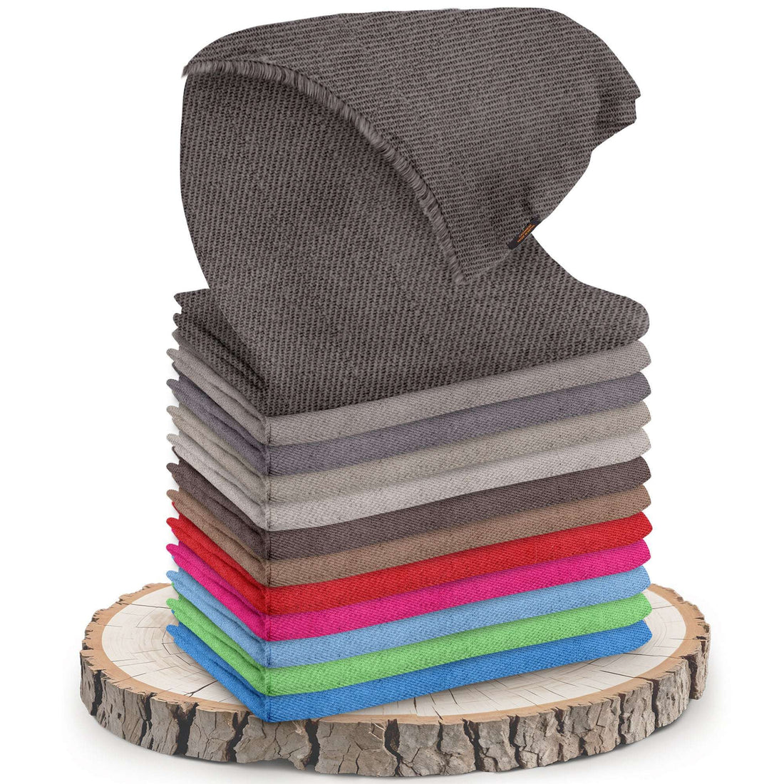 Echarpe cachemire noir gris monochrome