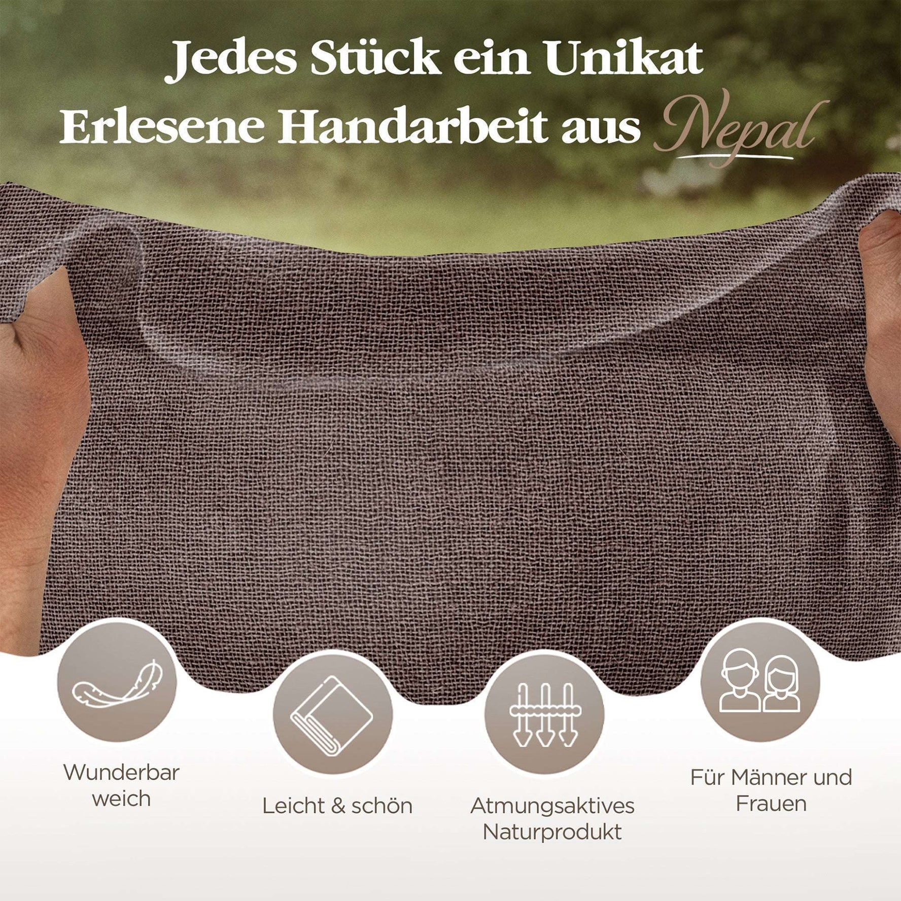 Kaschmirtuch dunkelbraun einfarbig