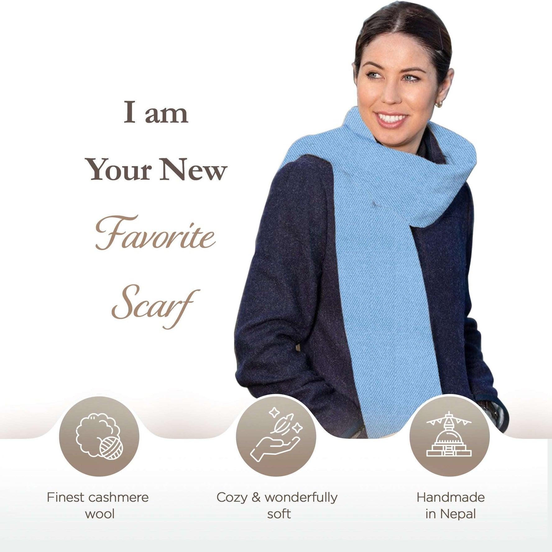 Echarpe cachemire gris clair uni