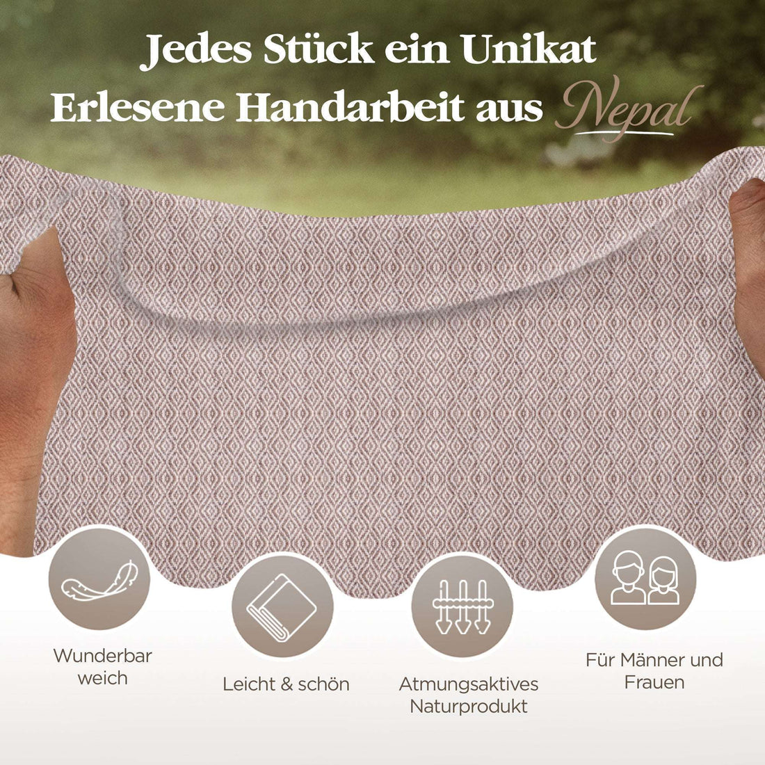 Kaschmirtuch dunkelbraun mit Karomuster/ kariert