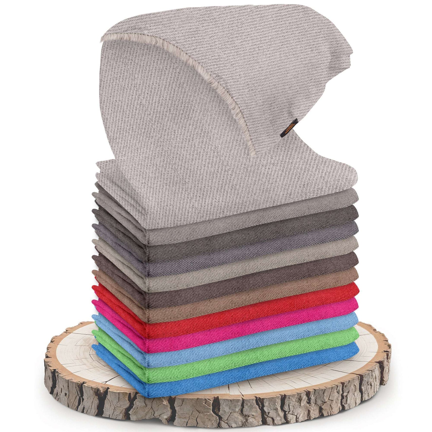Echarpe cachemire blanc gris uni