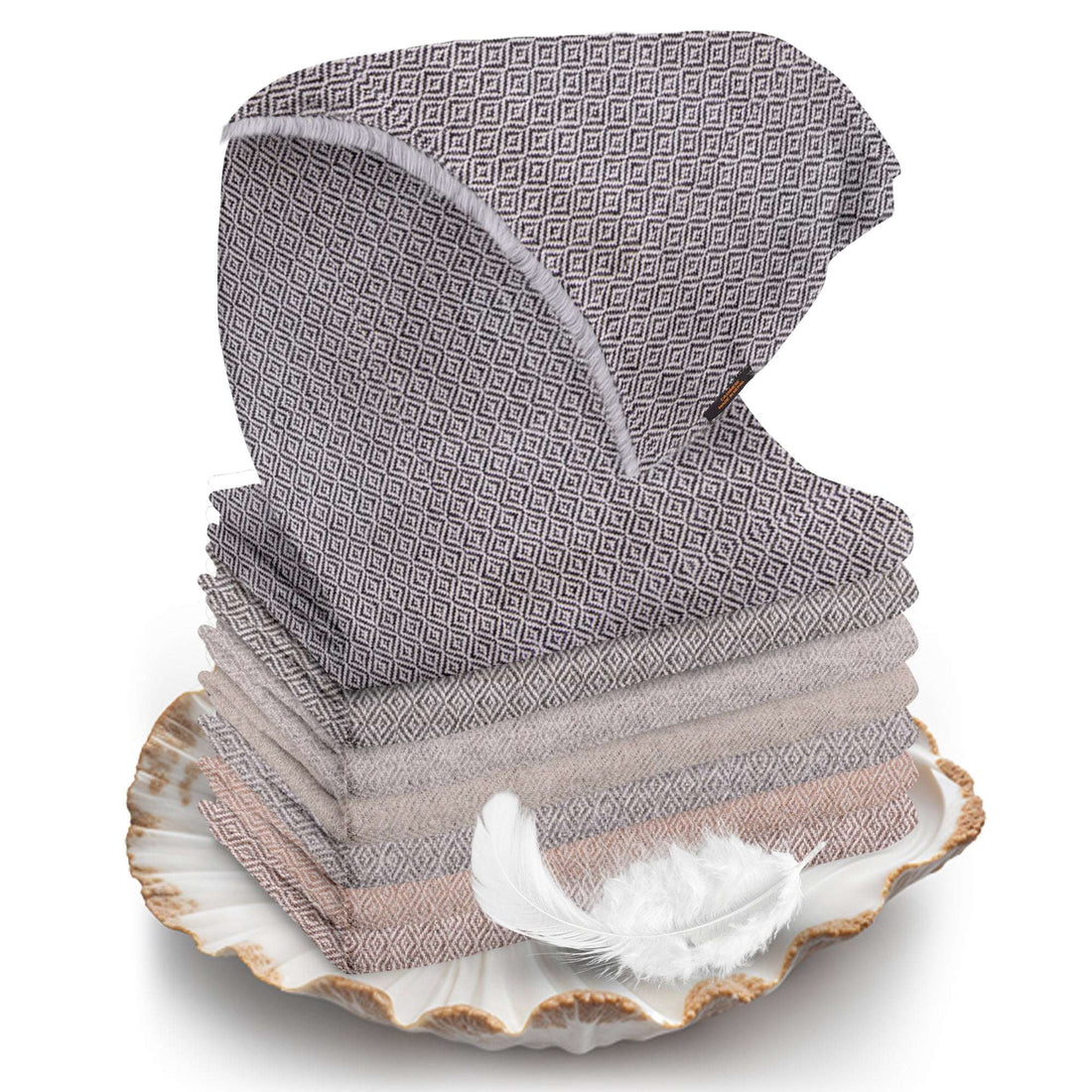 Kaschmirtuch schwarzgrau mit Karomuster/ kariert