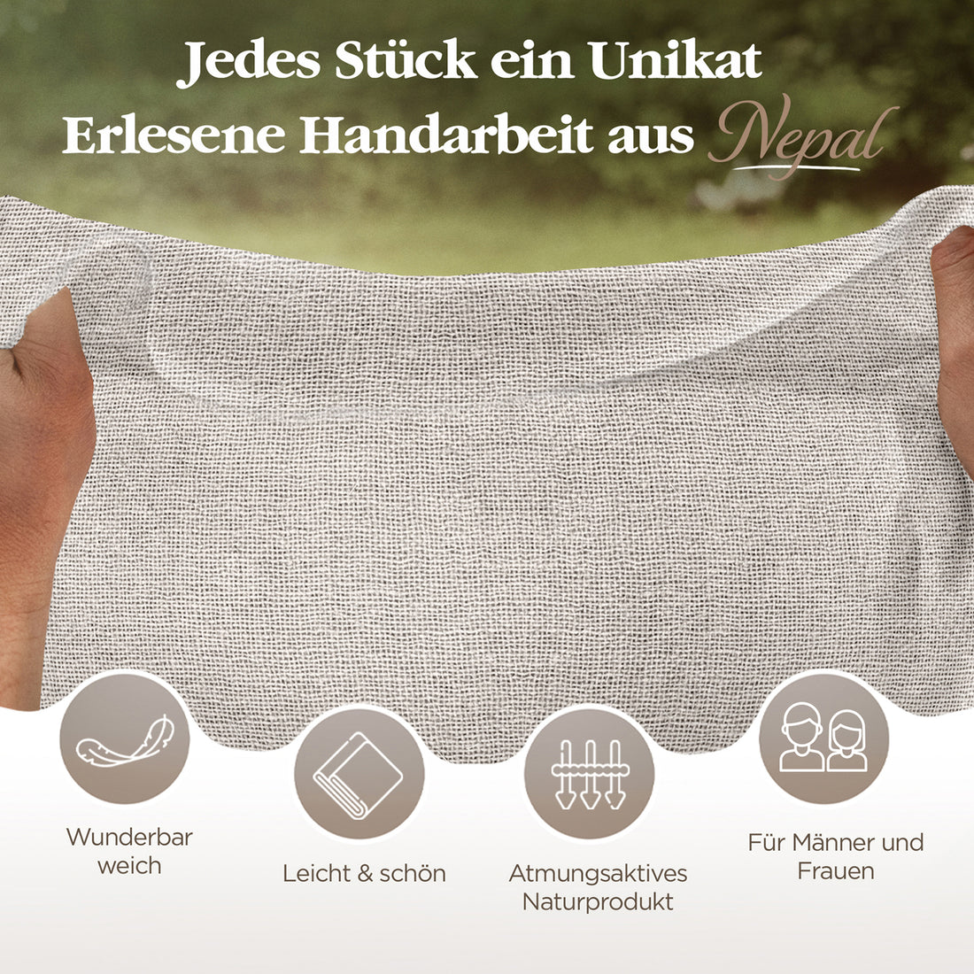 Kaschmirtuch weissgrau einfarbig