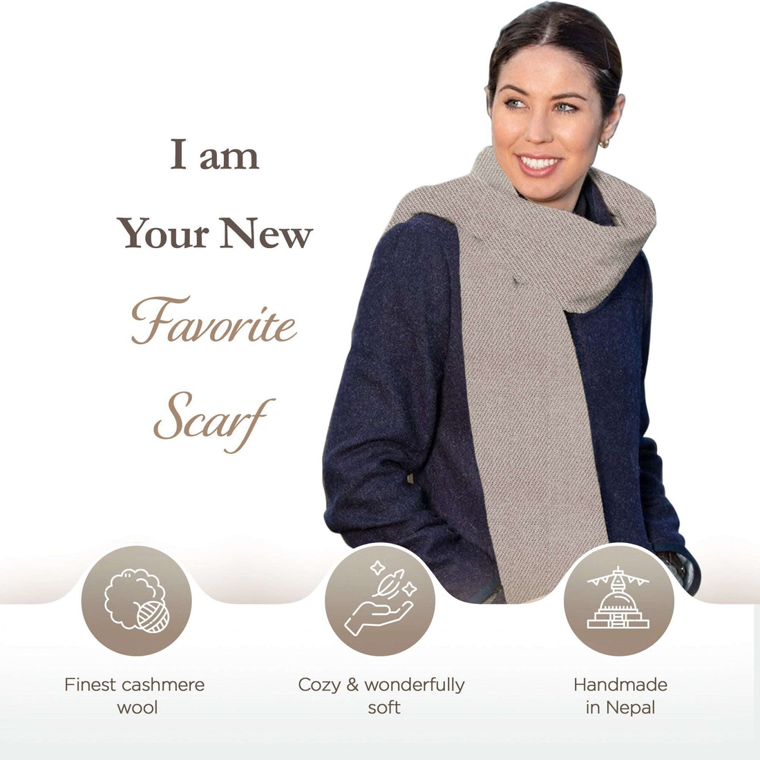 Echarpe cachemire gris clair uni