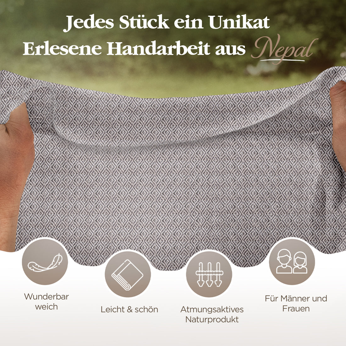 Kaschmirtuch dunkelgrau mit Karomuster/ kariert