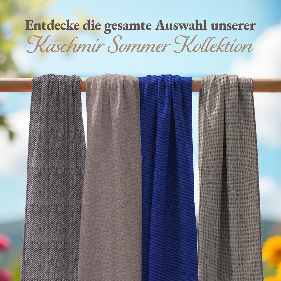Kaschmirtuch hellgrau einfarbig