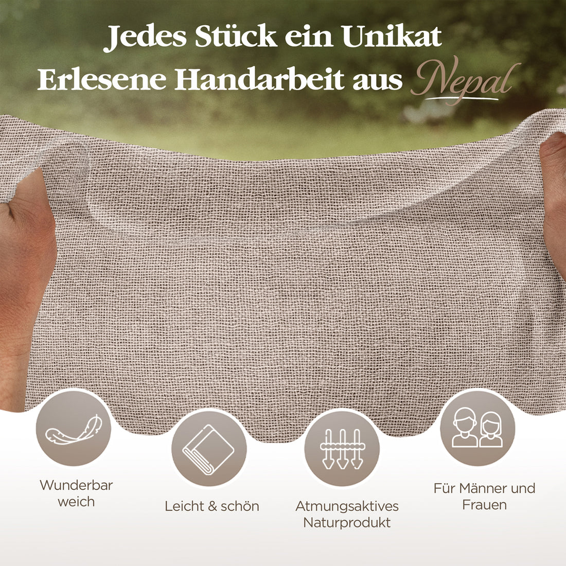 Kaschmirtuch hellgrau einfarbig