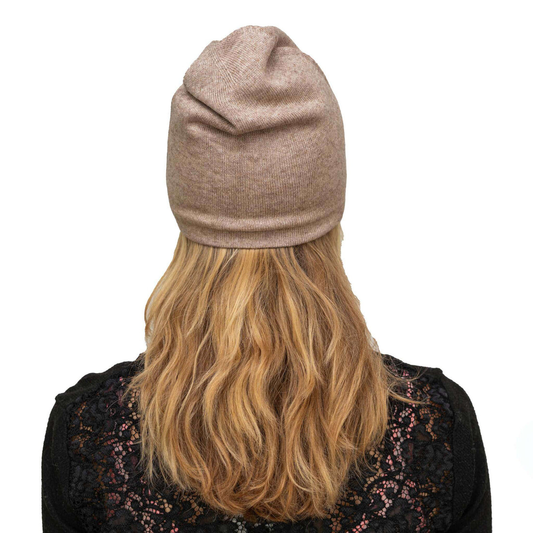 Bonnet bonnet cachemire lisse cannelle clair