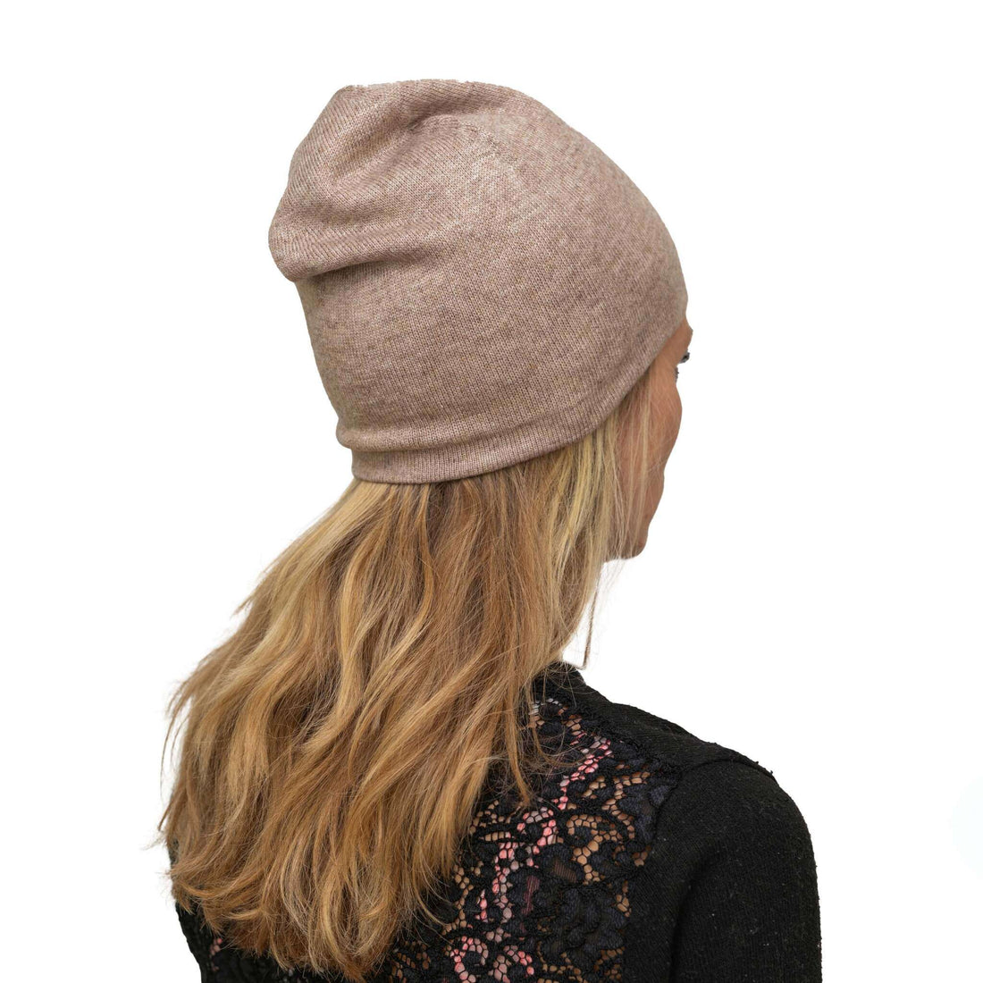Bonnet bonnet cachemire lisse cannelle clair