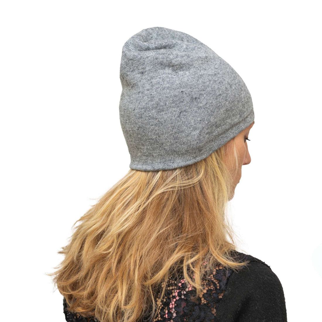 Bonnet bonnet cachemire lisse gris