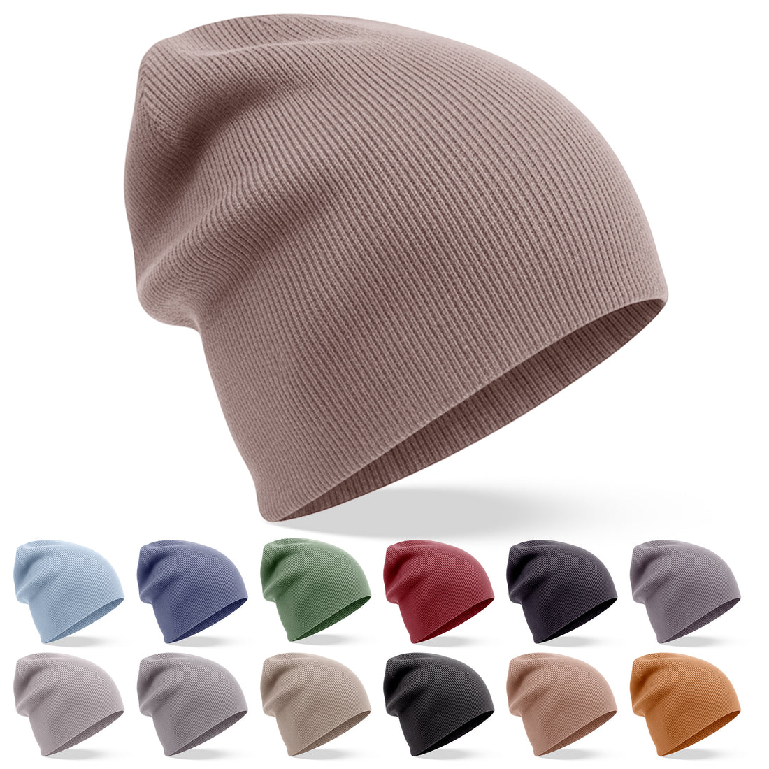 Kaschmirmütze Beanie leicht gerippt dunkelbraun